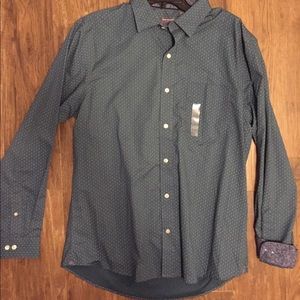 Green Patterned Dress Shirt 16 - 16.5